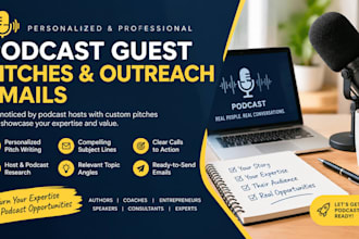 write professionalized podcast guest pitches and outreach emails