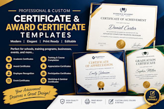 design a professional certificate or diploma and award certificate templates