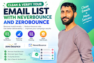 clean and verify your email list with neverbounce and zerobounce