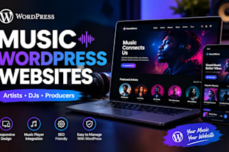 build a modern wordpress website for musicians artists and djs