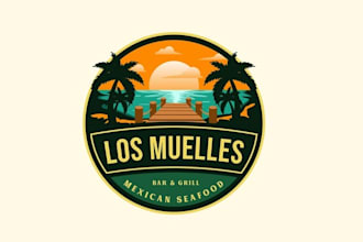 design awesome coastal mexican seafood restaurant logo
