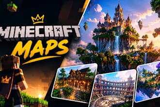 build minecraft lobby, map, house, spawn in java or bedrock