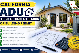 do california an adu electrical load calculation for building permit