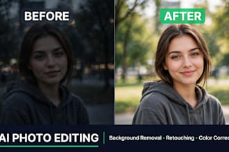 do professional ai photo editing, image enhancement and background removal