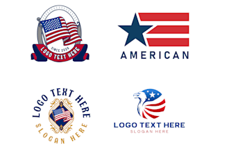 create a patriotic american flag logo for your brand or organization