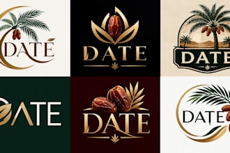 design a professional dates, organic food, healthy snack, or fruit date  logo