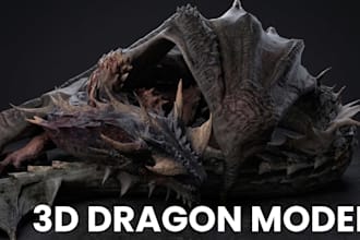 do 3d dragon model 3d animal model 3d monster model rigging and animation