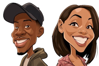 draw a funny and creative custom caricature