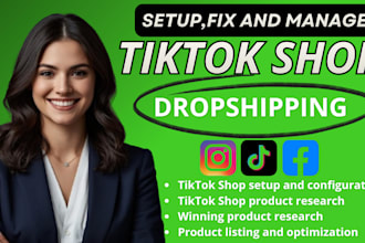 setup tiktok shop tiktok shop product research, tiktok dropshipping shop manager