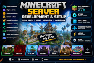 develop and setup minecraft server with advanced features