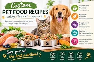 formulate healthy and balanced homemade pet food recipes