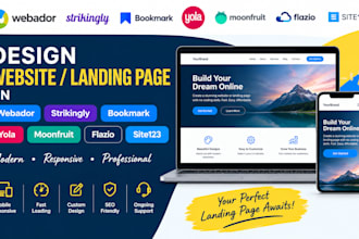 design webador strikingly bookmark yola moonfruit flazio site123 landing page