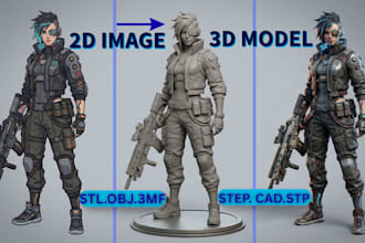 convert 2d image, logo, svg, png to printable 3d model, stl, obj, step, stp file