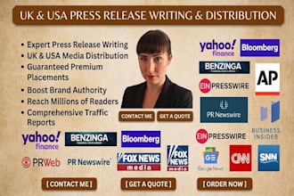 write and distribute a UK and USA press release for global reach