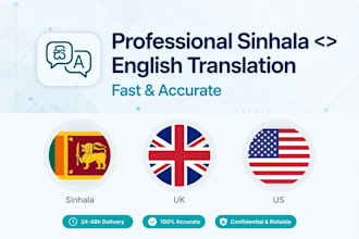 translate sinhala to english and english to sinhala  professionally