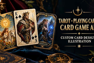 design tarot cards, playing cards, and card game art