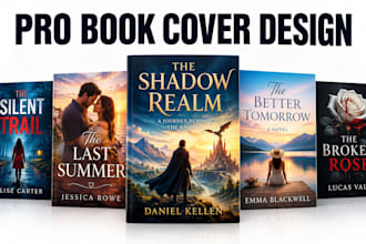 design custom fantasy fiction amazon KDP ebook covers with free book mockup