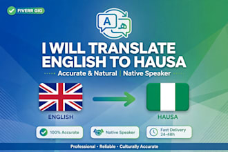 translate english to hausa and hausa to english professionally