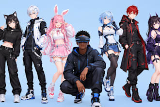 do custom vrchat avatar, vr character vroid vtuber rigging vrchat