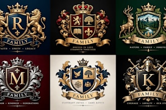 design a professional coat , arms, heraldic, heritage, emblem family crest logo
