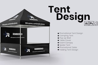design tent, table cover, flag and canopy tent