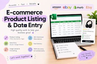 do e commerce product listing and virtual assistant tasks