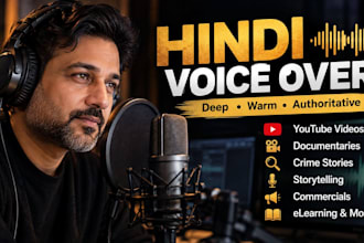 record a professional hindi voice over for videos and commercial
