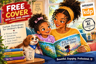 draw children book illustrations and book covers for KDP