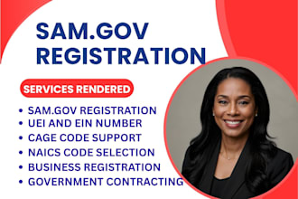 help with sam gov registration uei cage code and government contracts