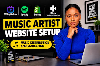 music distribution music artist website connect spotify shopify merch TV app