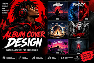 design album cover art, handrawn no ai