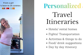 make personalised travel iteneraries