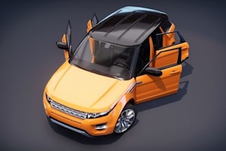 create realistic 3d car modeling vehicle design 3d truck rc car, 3d rendering