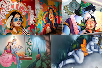 design custom mural wallpaper, wall art, wall decals, graffiti and abstract art