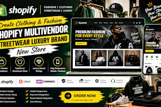 create clothing fashion shopify multivendor streetwear luxury brand new store