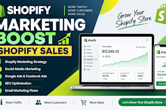 setup and manage facebook ads, shopify store, shopify marketing to boost sales