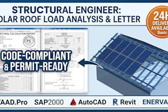 stamp p e solar panel roof structural load analysis, load calculation and letter