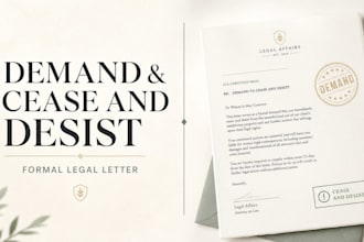 draft a formal demand letter or cease and desist for legal disputes