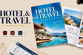 design hotel guest magazine, resort, travel magazine and tourism guide