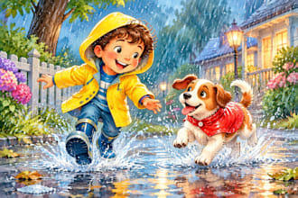 do hand drawn children story book illustration, hand drawn book illustration