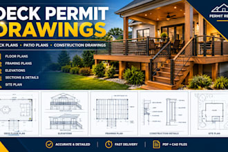 design deck permit drawings, deck plans, patio plans and construction drawings