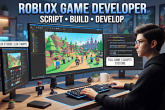 develop a roblox game, roblox scripting, map and roblox studio
