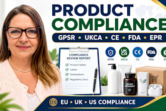 provide gpsr, ukca, fda compliance, ce declarations and epr registration