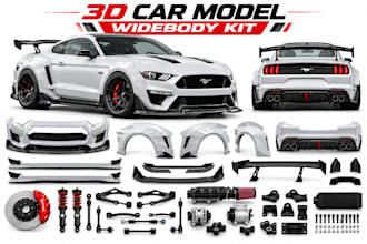 3d car model widebody kit low poly car truck model custom body kit 3d printing