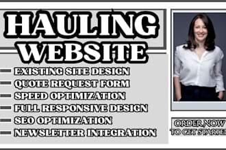 design hauling, junk removal, dumpster rental, and moving wordpress website