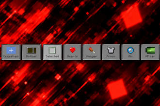 minecraft texture pack with a custom crosshair and hud