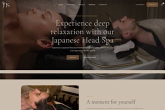 design wix head spa website scalp treatment luxury hair spa trichology website