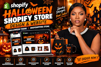 design halloween shopify store, halloween website and dropshipping store