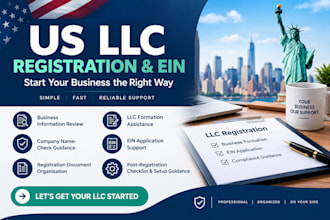 help with US llc company registration ein application business formation setup