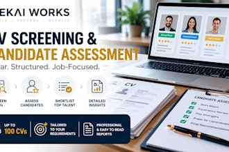 screen cvs and assess candidates for your job requirements